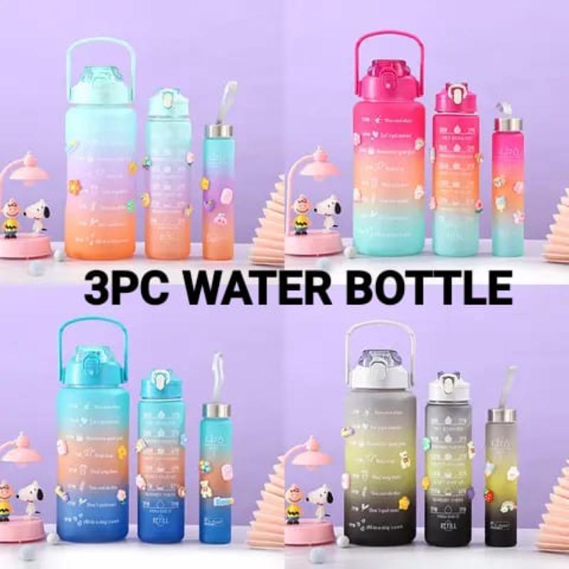03 Pcs Set Motivational Water Bottle