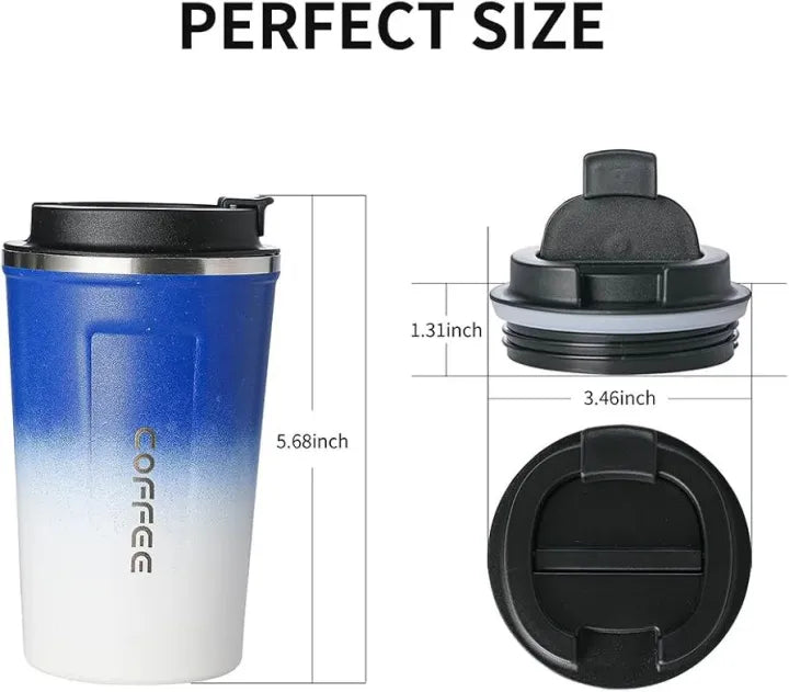 Insulated Coffee Mug 510ml – Reusable Stainless Steel Travel Cup with Double Wall & Leakproof Lid