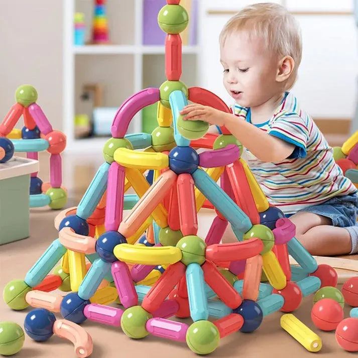 Kids Magnetic Building Blocks Set – Educational Magnet Sticks & Ball Rod Toys