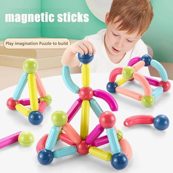 Kids Magnetic Building Blocks Set – Educational Magnet Sticks & Ball Rod Toys